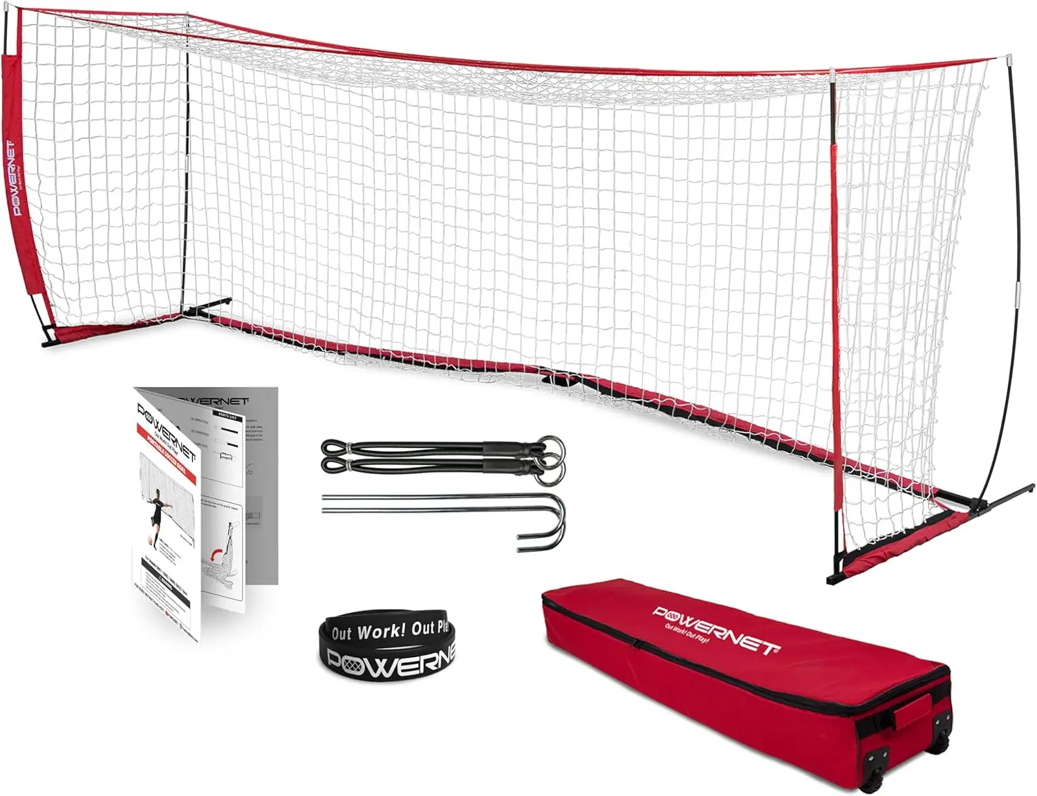 Carli Lloyd Soccer Goal, Portable Net Collapsible Metal Base, Quick Setup Ultra Portable, Full Size Framed Soccer Goal, 1 Goal +