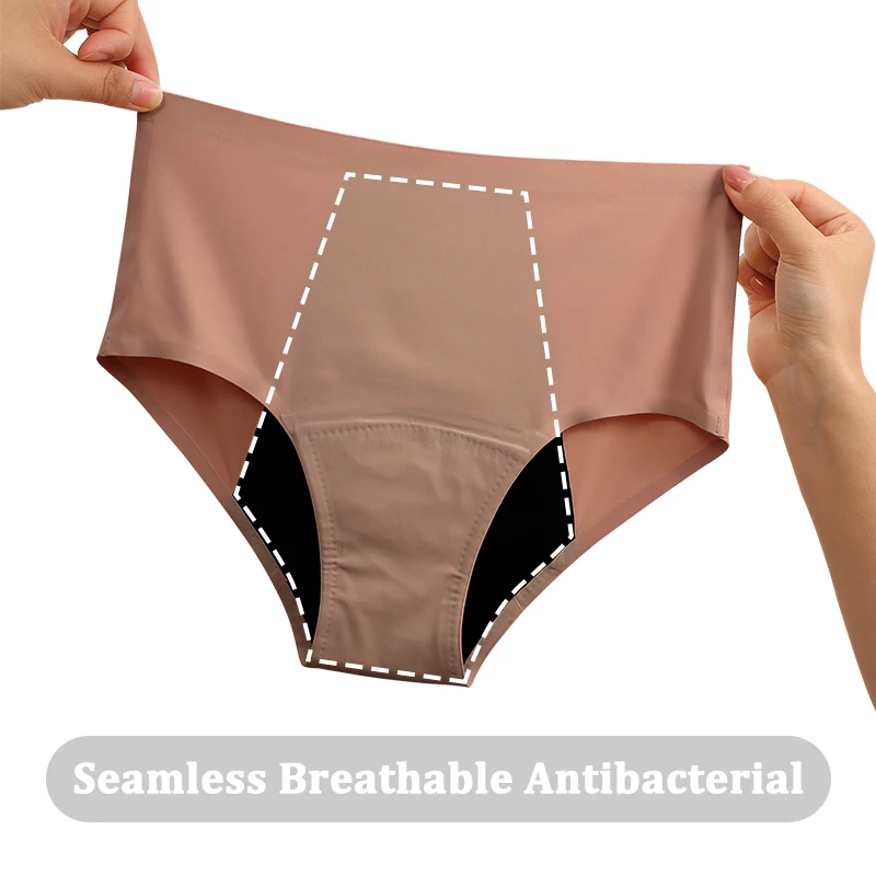 Seamless High Waist Menstrual Panties Women Physiological 4 Layers Leak Proof Underwear Sexy Briefs No Trace Breathable Panties