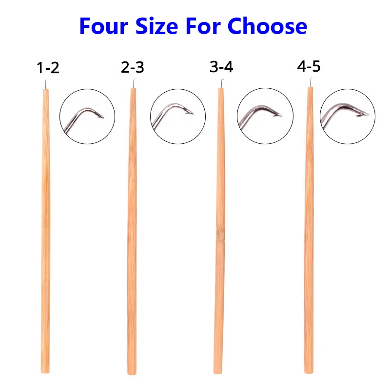 هوكينج الشعر التهوية الإبر ل صنع الشعر نسج الإبر مع مقبض الخشب 1 قطعة هوك إبرة إصلاح خط الشعر و الشعر المستعار