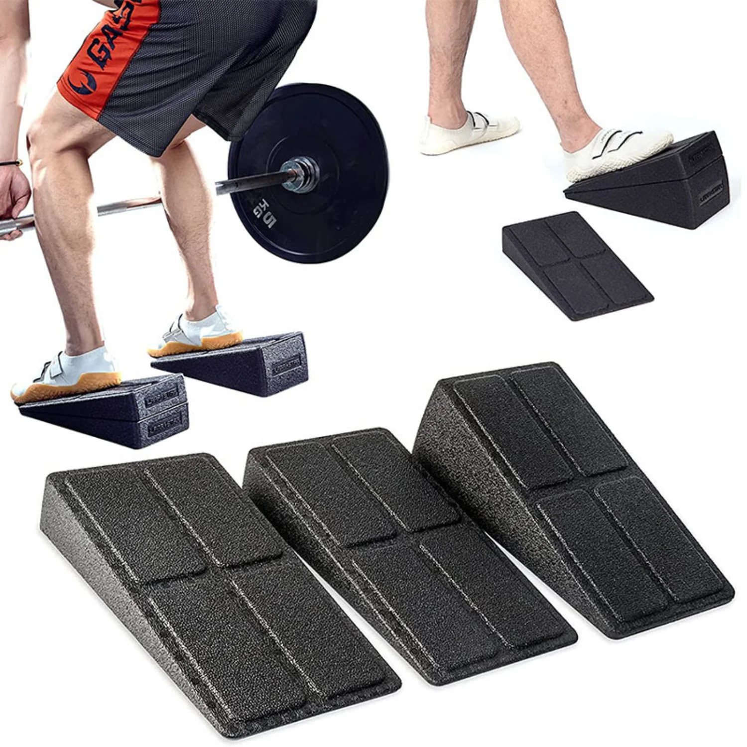 3pcs Premium Squat Wedge Block for Ultimate Calf, Foot, Achilles, and Ankle Stretches - Perfect for Physical Therapy and Trainin