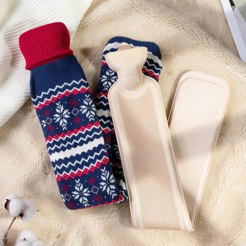 Hot Water Bottle Portable Cute Warm Belly Treasure Belt Protective Cover Hand Warmers Long Explosion-proof Hot Water Bottle