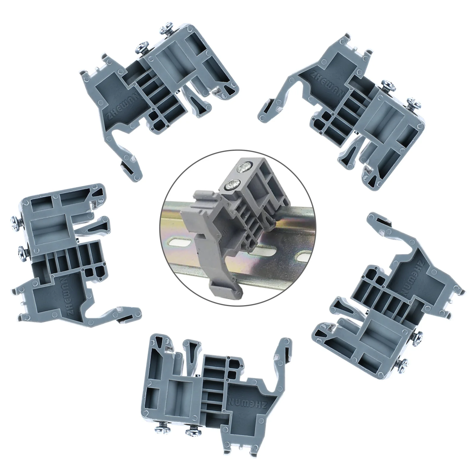 100pcs Terminal Block End For Din Rail Mounting Adapter Flame Retardant Insulation Electrical Fixing Stopper Bracket