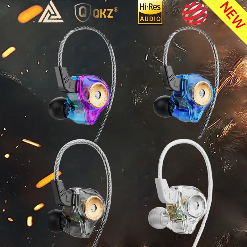 Auriculares intrauditivos QKZ AK6-Ultra con controlador dinámico profesional, monitor acústico de alta fidelidad, auriculares para juegos de música, entrada AUX de 3,5 mm, cable HD desmontable con micrófono.