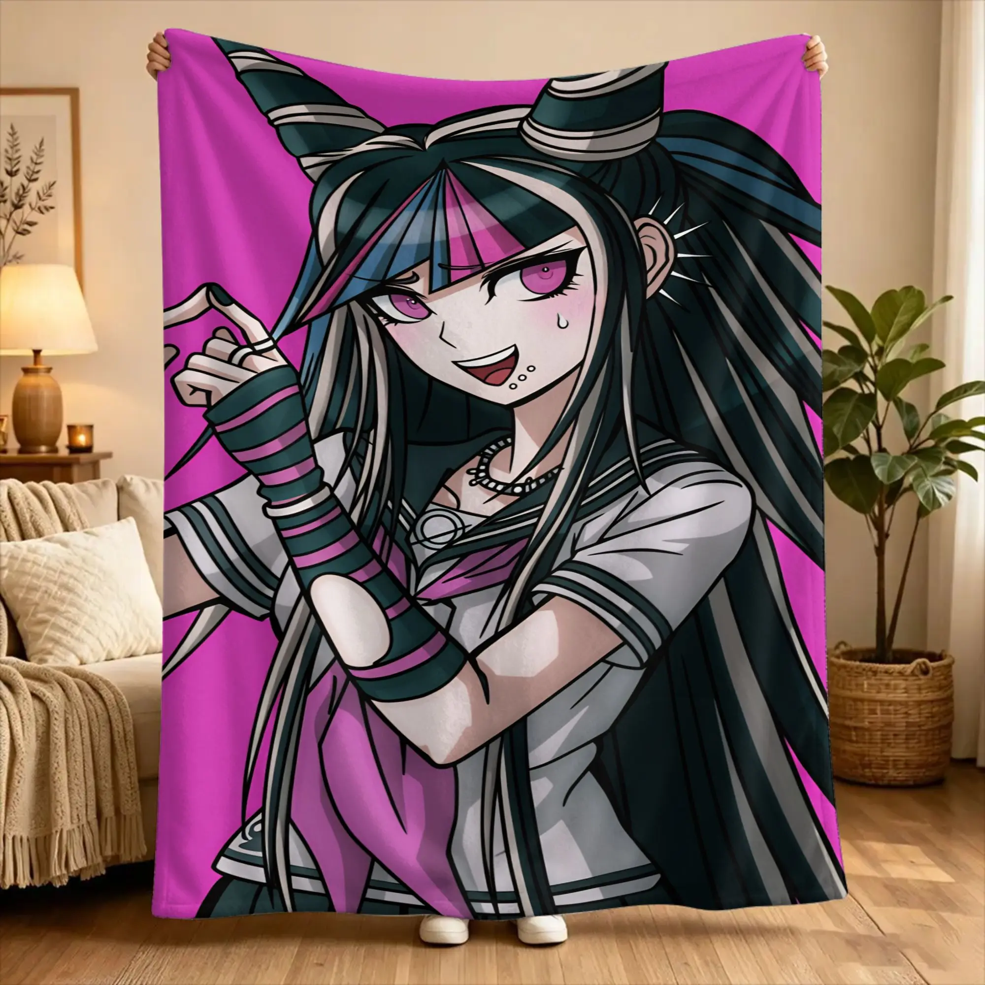 Danganronpa Ibuki M-Mioda Blankets  Plush Throw Blanket For Home Decor Travel Office Flannel Bedspread Bed Cover