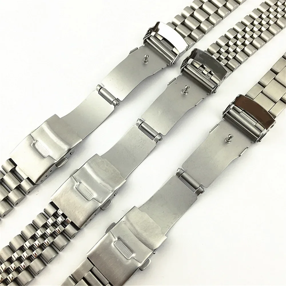 Stainless Steel Watch Band 20mm 22mm for Seiko SKX007 SSK003 SRP599J1 Men Metal Curved End Diving Strap Bracelet Accessories