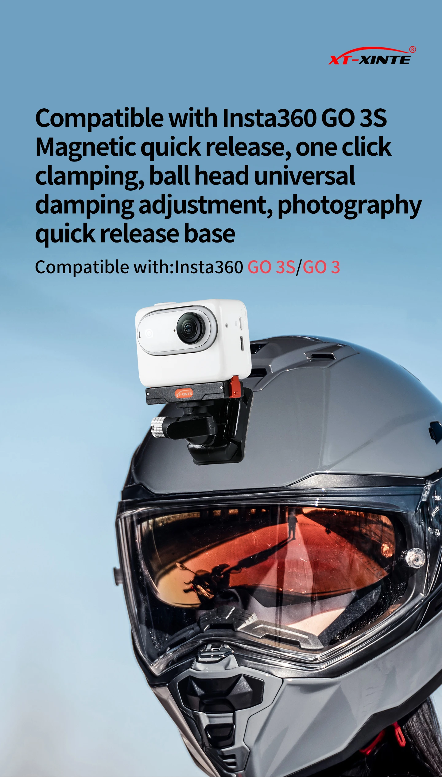 17MM Kugelkopf Action Kamera Schnellverschluss Schnalle Basis für GoPro Insta360 DJI Osmo Tasche Magnetische Motorrad Halterung – Detail 18