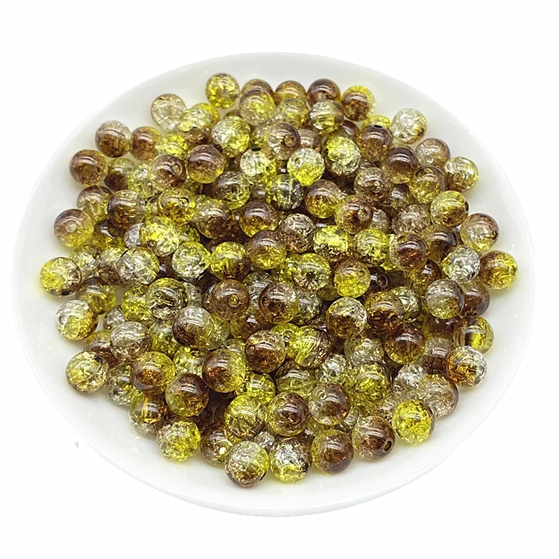 حبات أكريليك متصدعة لصنع الحلي بنفسك ، ألوان مزدوجة ، فاصل دائري فضفاض ، سوار ، دلاية ، حلق ، 8 2.8