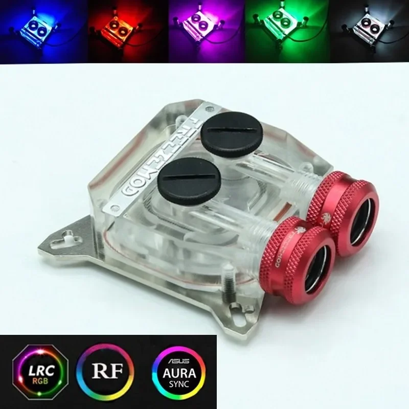 Graphics card core water cooling head, support 53-62 hole spacing RGB full color, remote control AURA
