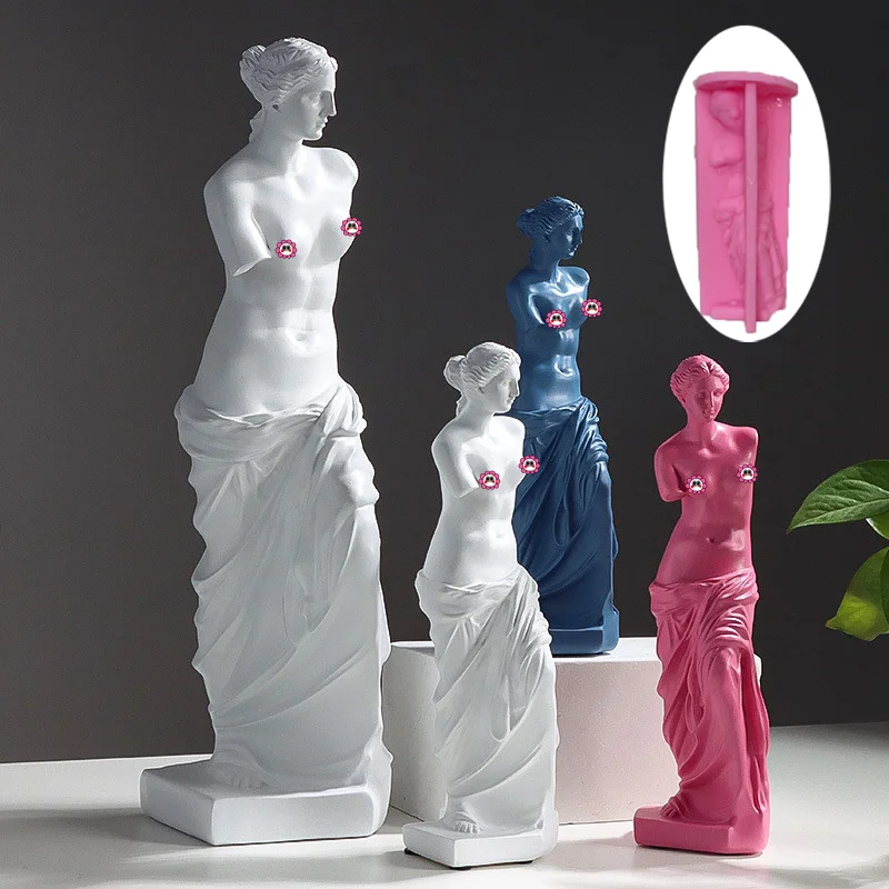 Large 25cm DIY Armless Venus candle silicone mold Venus goddess statue gypsum silicone mold Home decoration resin silicone mold