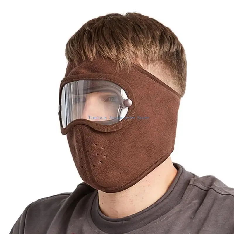 97QE unisex winter winddichte fleece volledig gezichtsmasker met anti-vog helder oogschild
