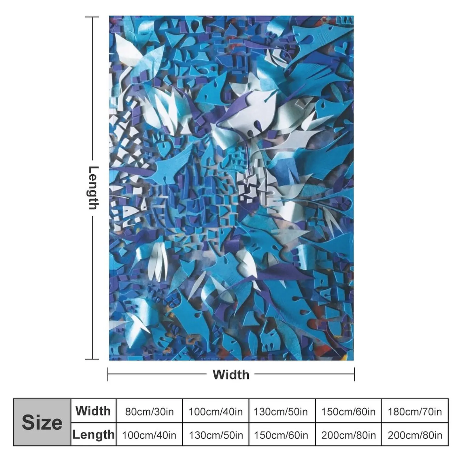 Frost- Floral Abstract Mosaic Collage Throw Blanket Bed linens Plush Sofa Blankets