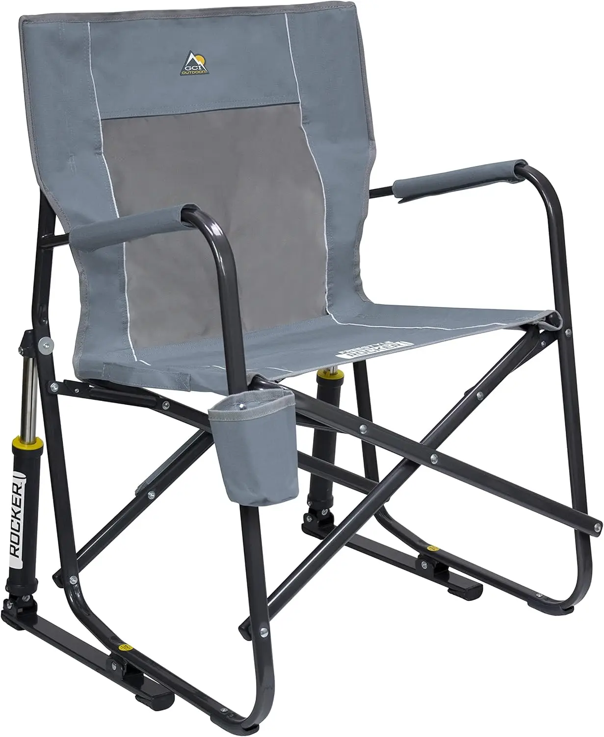 

Freestyle Rocker Camping Chair | Portable Folding Rochair With Solid, Durable Armrests, Drink Holder & Comfortable Backrest —