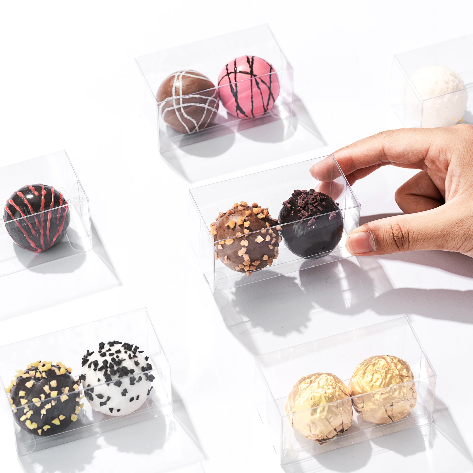 Small Candy Gift Boxes, Clear Chocolate Truffle Packaging