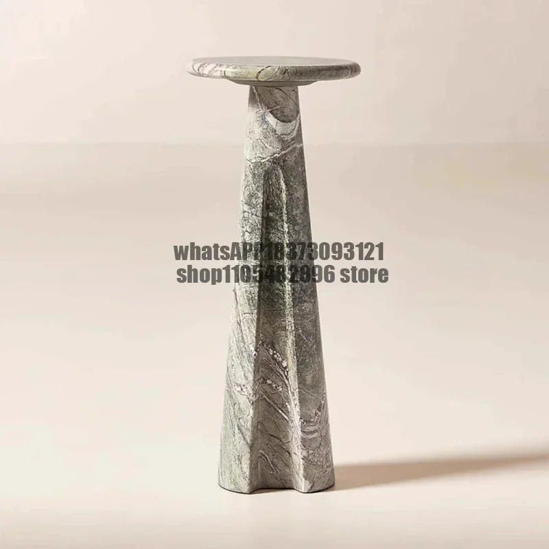Minimalist natural marble round sofa small edge sofa creative corner