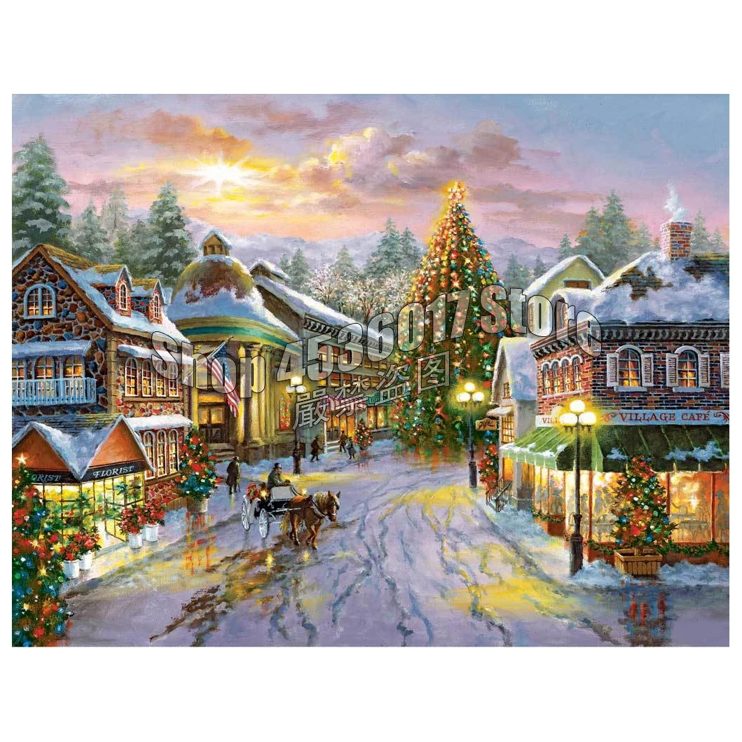 

Christmas Full Crafts 5D DIY Diamond Painting by numbers Cross Stitch scenery pintura de diamante Mosaic Embroidery Home Decor