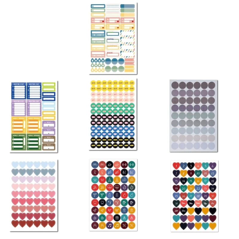 Y1UB Practical Small Decals Stickers Simplify Your Planner Journal Calendar