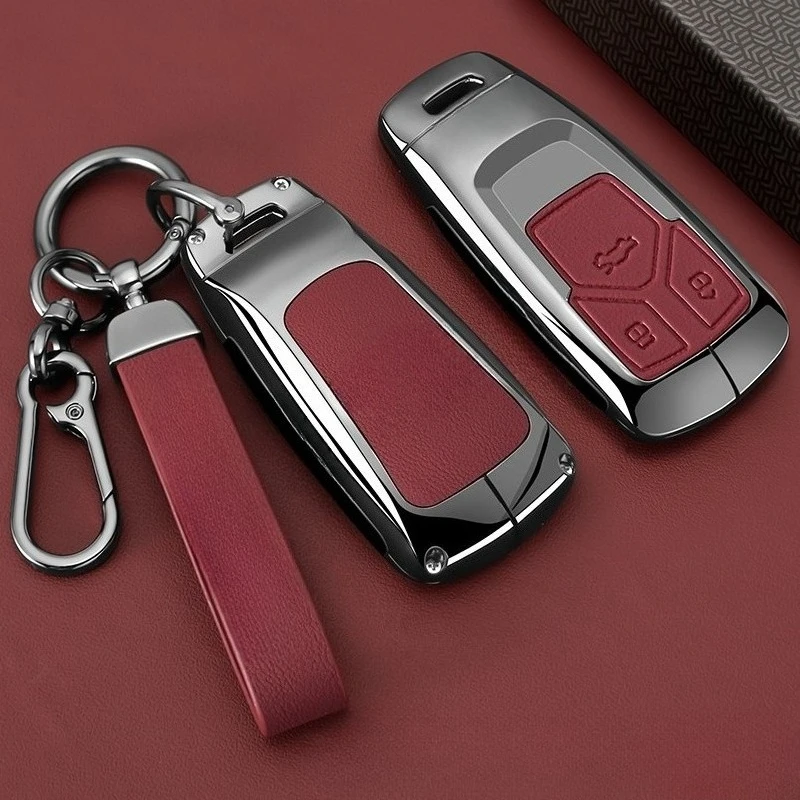 

Zinc Alloy Car Key Case Cover Bag Shell For Audi Q8 RSQ8 A6 C8 S6 RS6 A7 S7 RS7 A3 8Y A8 D5 4N RS E-tron GT Q4 Q7 4M Accessories
