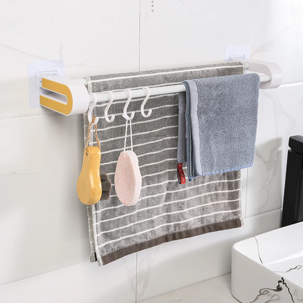 Wall Mounted Towel Rack Bathroom Kitchen Hanging Holder Office Shelf