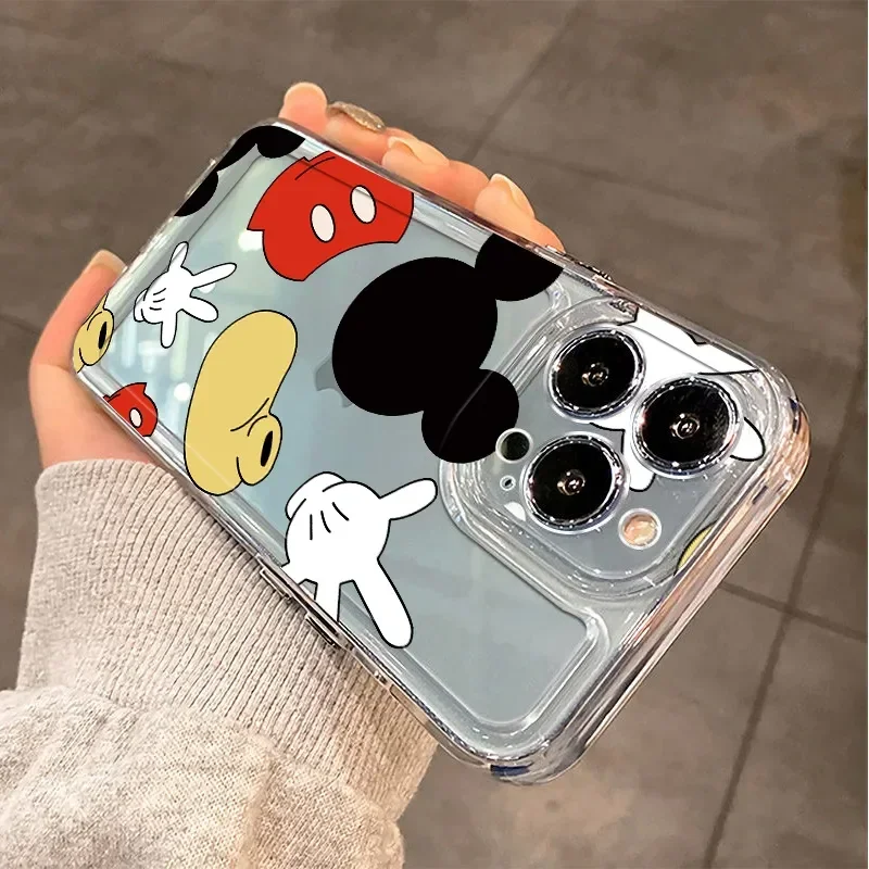 Disney Mickey Minnie Mouse Shadow Phone Case For iPhone 14 12 13 11 16 Pro Max XR XS MAX 7 8PLUS Y2K Lovely Anti Fall Back Cover