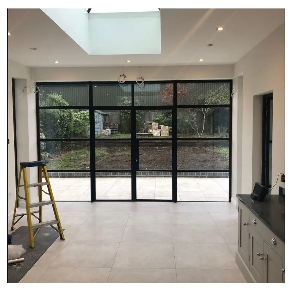 Fashion Style Used Front Doors Windows Aluminum Slim Frame Door Frameless Aluminum Sliding Glass Door