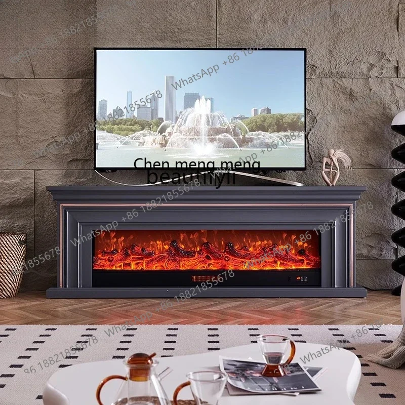 

E153 Fireplace Craftsman 2/2.4m French Fireplace TV Cabinet American Electronic Fireplace Core Simulated Fire Home Customization