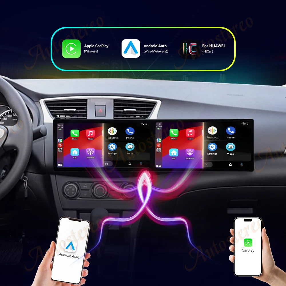Carplay 11.5 Inch Dual Smart Screen Android 14 Car Radio For Nissan Sylphy 2016-2018 GPS Navigation Multimedia Player Radio Tape view 5