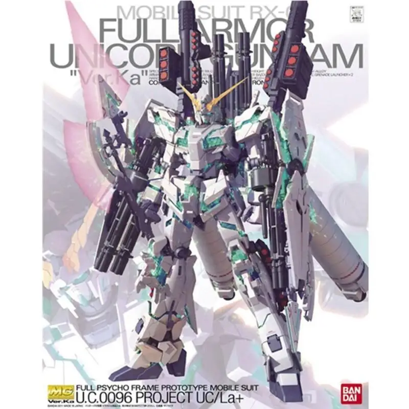 Bandai MG 1 100 Full Armor Unicorn Gundam Ver Ka Plastic Model Kit For Collectors Display Gift High Quality Detailed Assembly