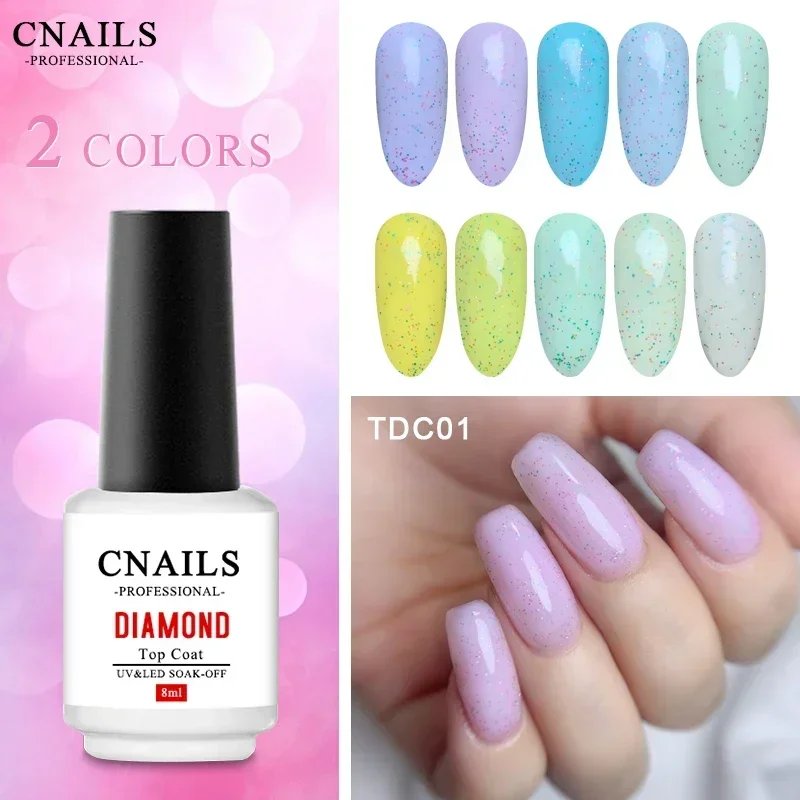 CNails Auroras Top Coat UV-Gel-Nagellack, transparent, weiß, matt, Top Coat Diamond, 8 ml, Mehrzweck-Lack, Gel-Nagelkunst-Zubehör