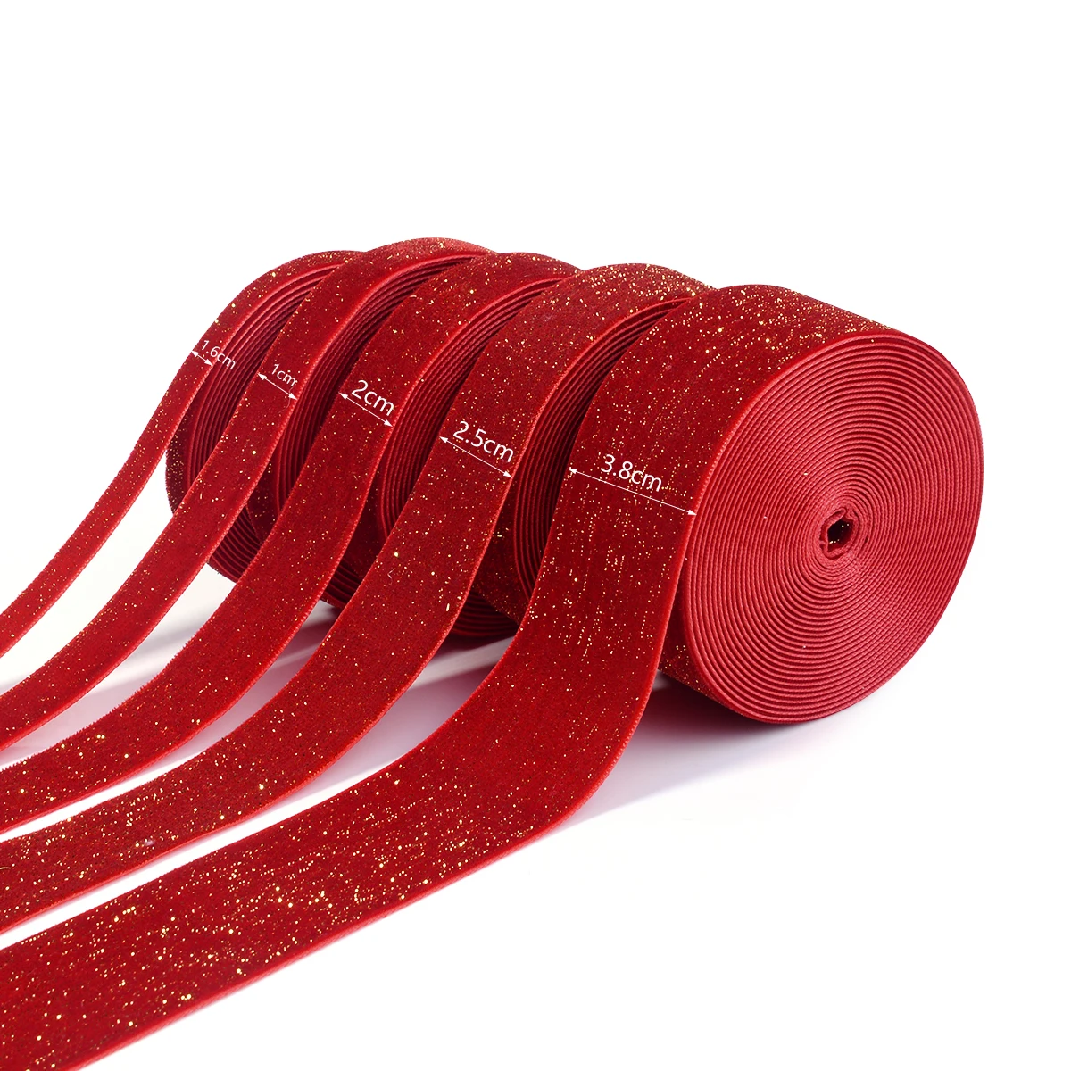 5 Yards Christmas Velvet Ribbon New Year Red Festival Ribbon Bows Gift Box Packaging Ribbon Festival Scene 10/16/20/25/38mm