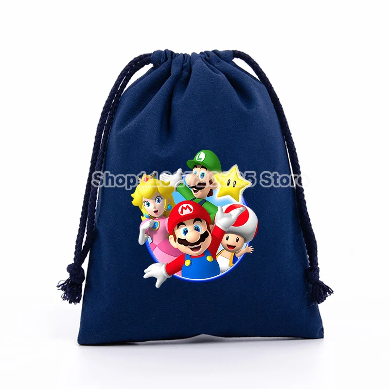 Super Mario Drawstring Bags Cartoon Animation Game Figures Childrens Handbags Storage Family Party Candy Ornament Pouches Gift