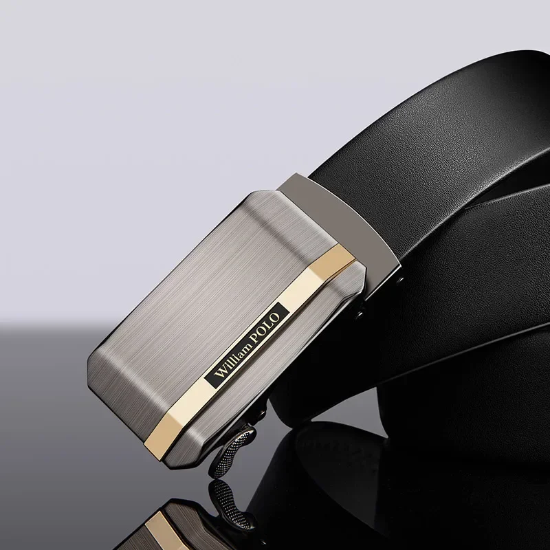 

Men‘s Belt the New Adjustable business and casual Automatic Belt Black Genuine Leather Belts for men