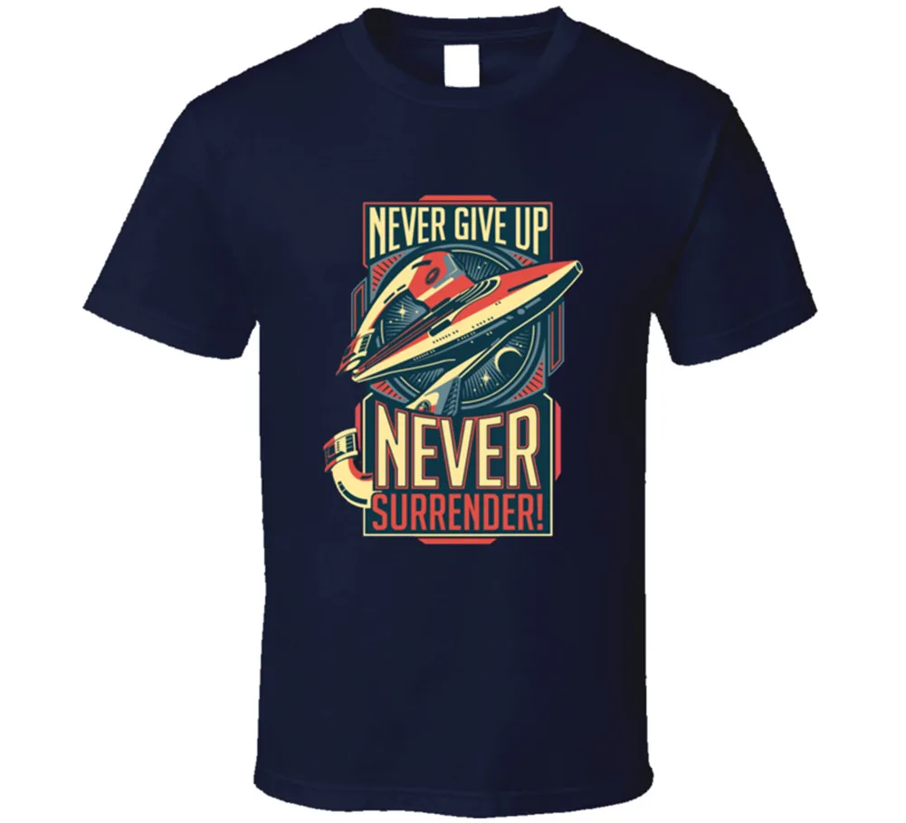 Galaxy Star Space Sci Fi Ufo Alien Quest Never Give Up T Shirt New