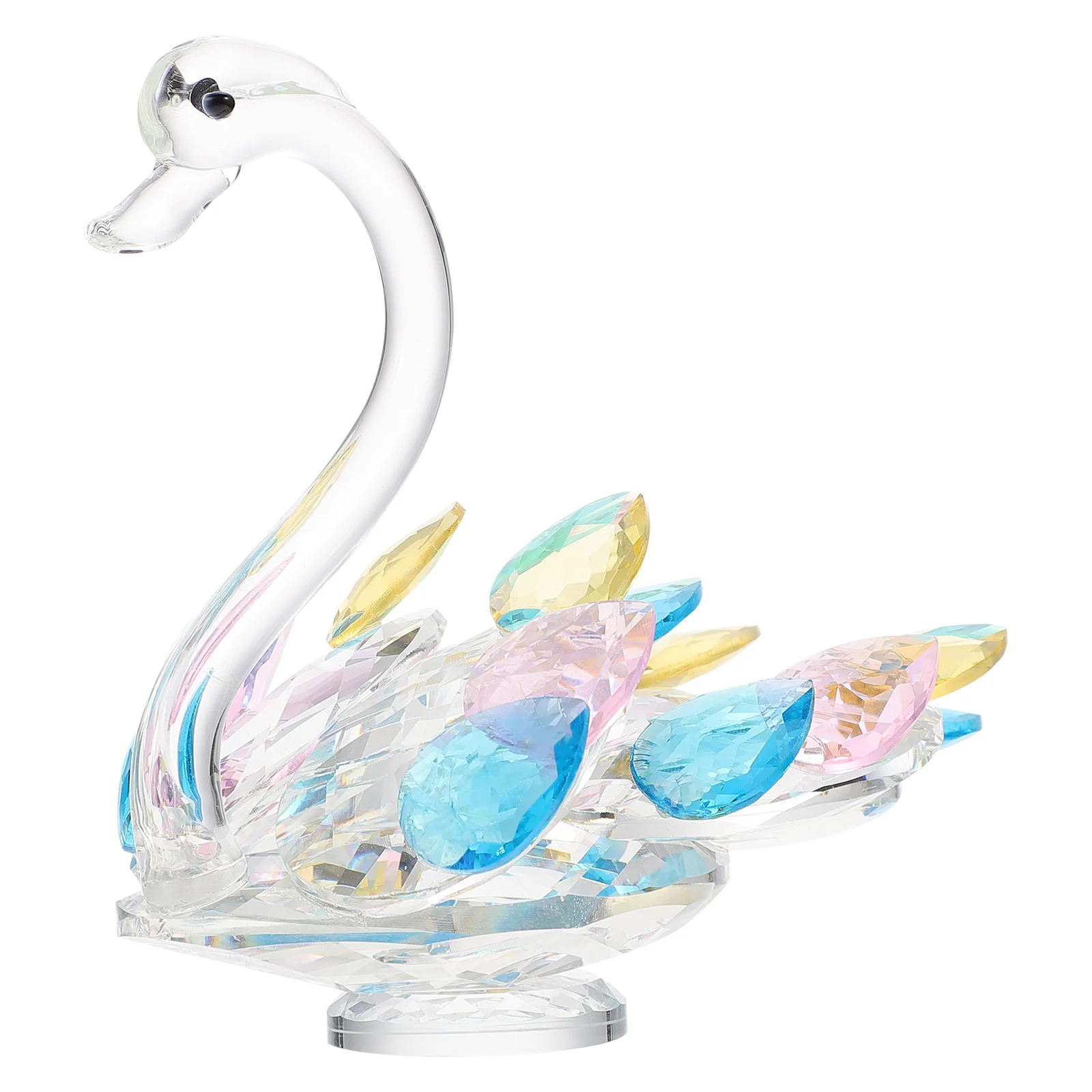 

1Pcs Crystal Swan Adornment Smooth Surface Delicate Workmanship Home Decor Gift Crystal Swan Adornment Desktop Ornament
