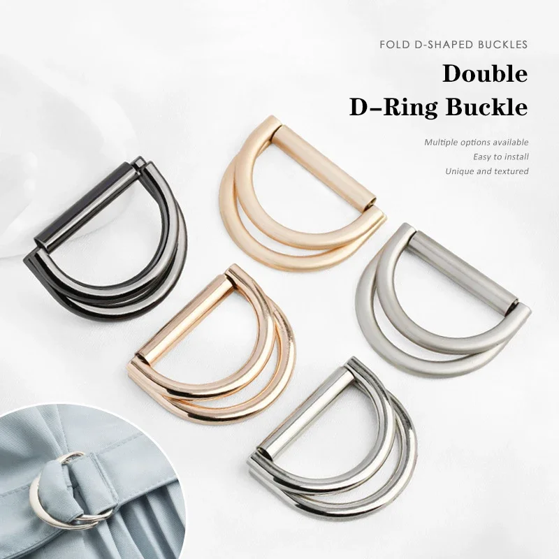 

5Pcs 25-50mm Double D Ring Metal Buckle Luggage Strap Coat Windbreaker Decoration Belt Adjustment Clasp DIY Hardware Accessories