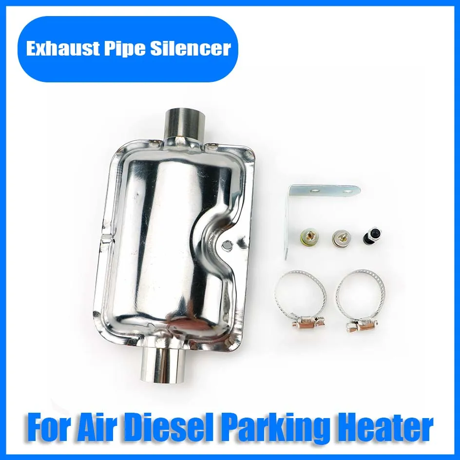 24mm Muffler Silencer & Clamp & Bracket Air Diesel Parking Heater Exhaust Pipe Straight Hose Stainless For Car Camper RV Caravan