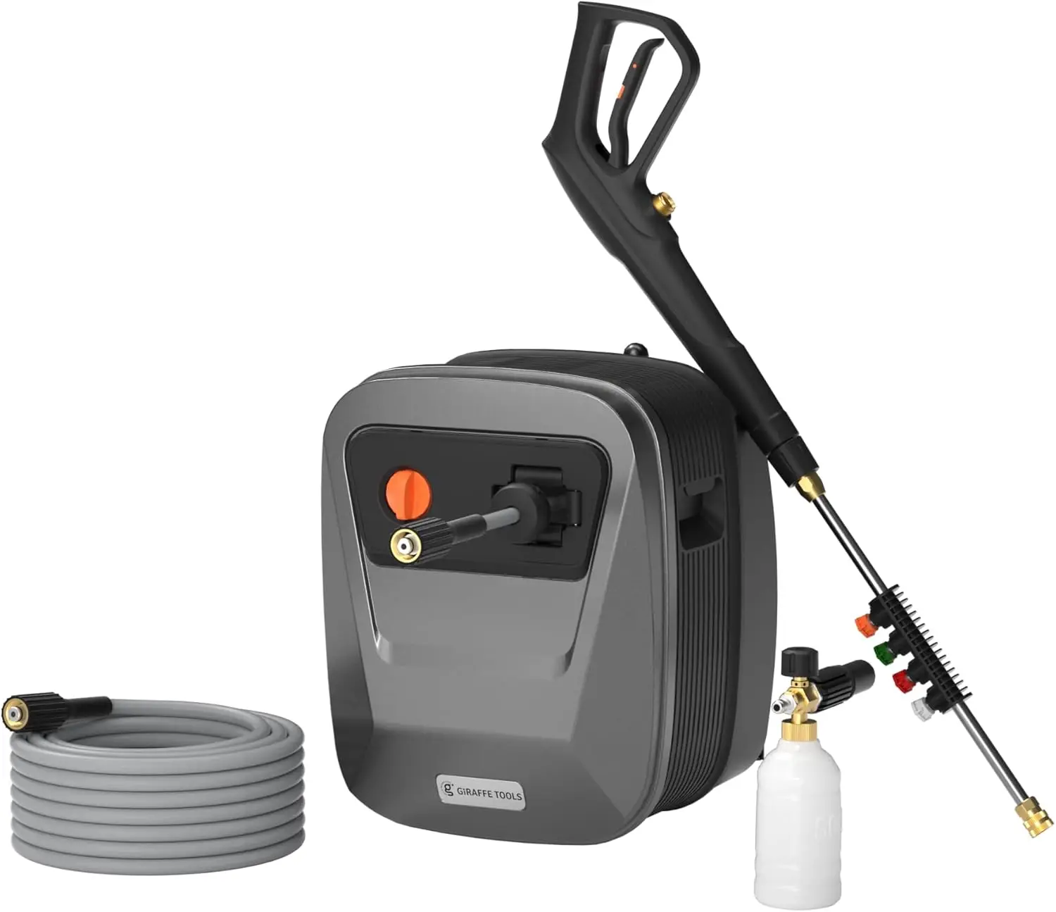 

Grandfalls Pressure Washer G20 Pro, 65 FT Pressure Hose,Wall Mounted Power Washer with 4 Quick-Connect Nozzles,Foam Cannon for C