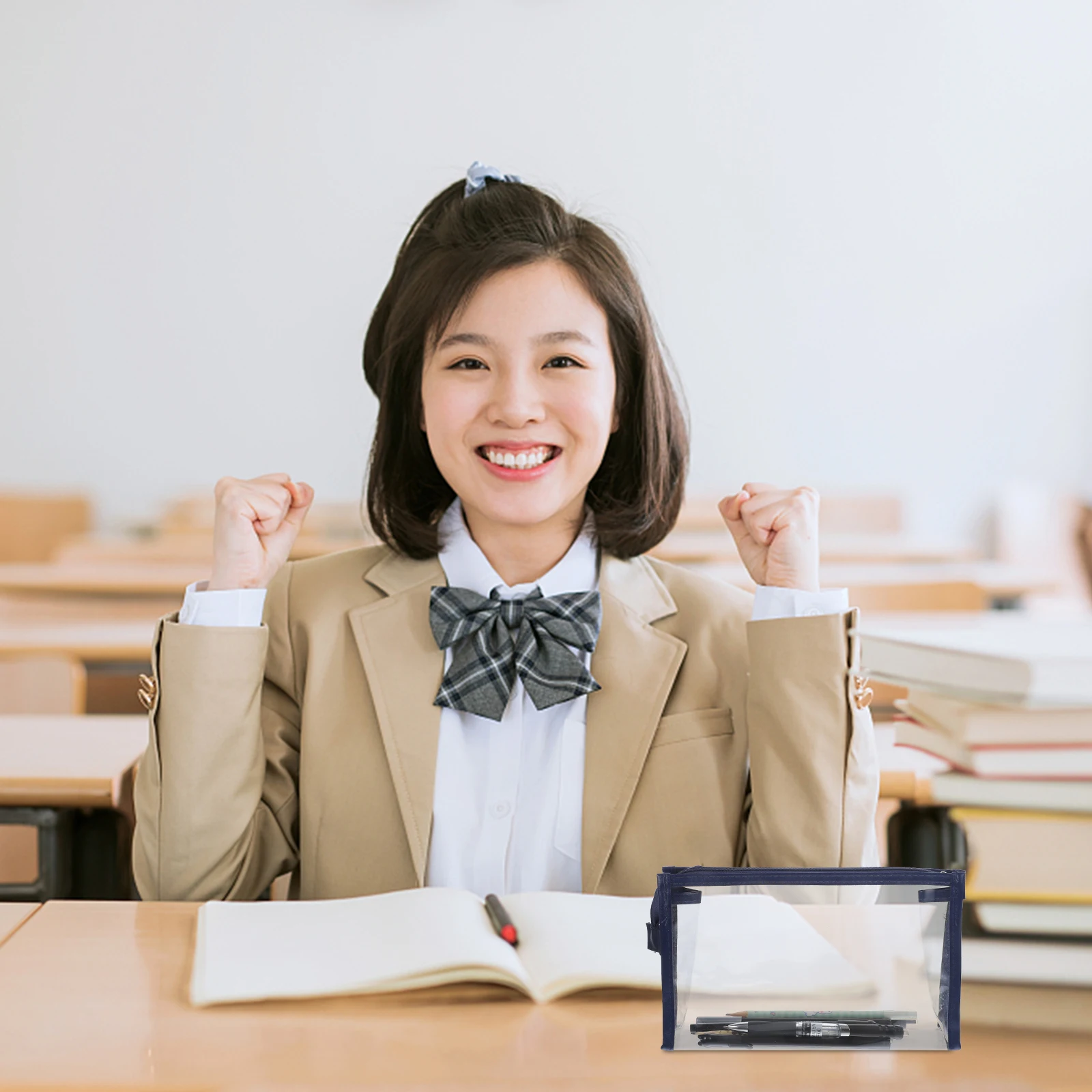 

Large Capacity Pen Bag Waterproof Multi-function Pencil High Student Clear Case