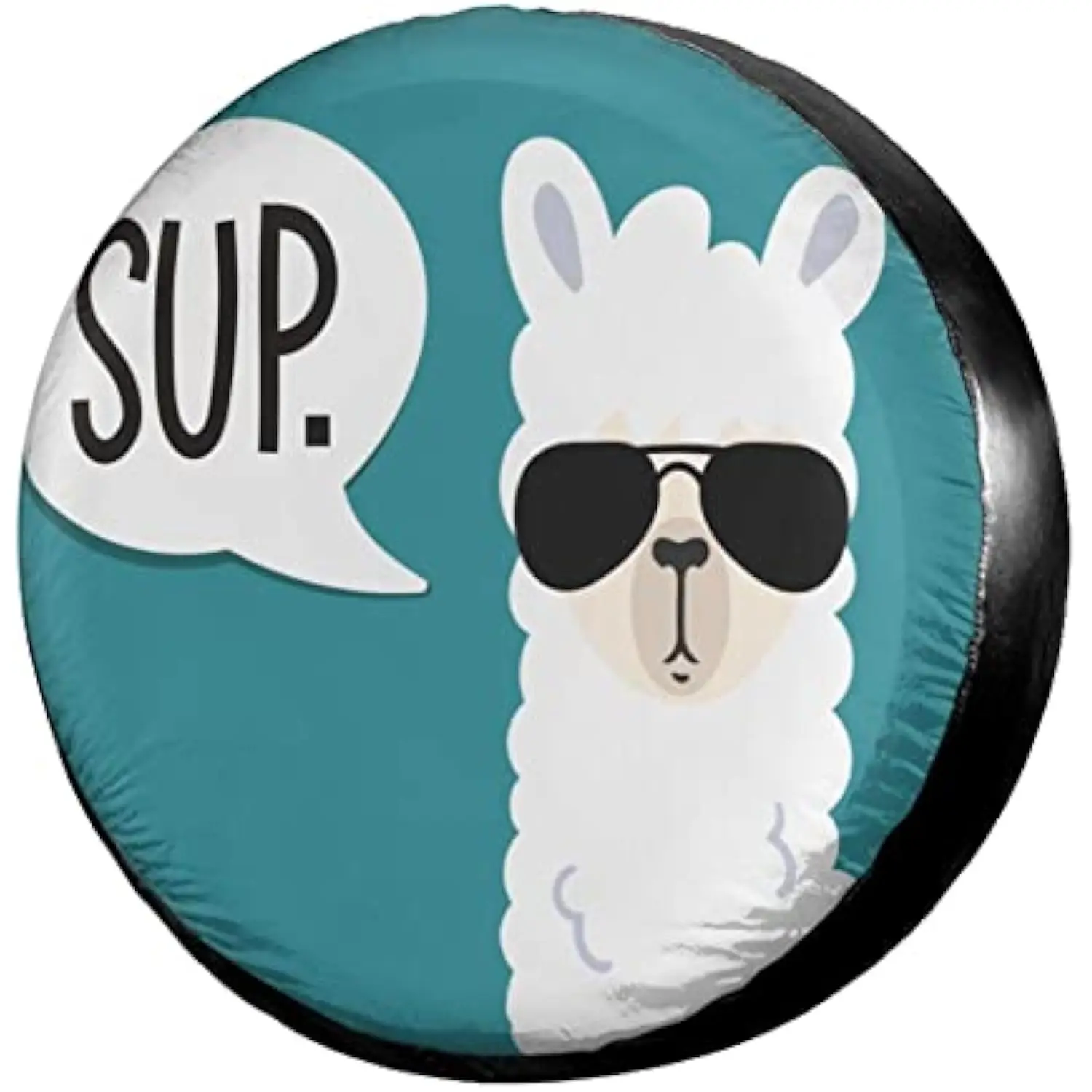 

Funny Llama SUP Graphic Spare Tire Cover Dustproof Wheel Protector for RV SUV Trailer