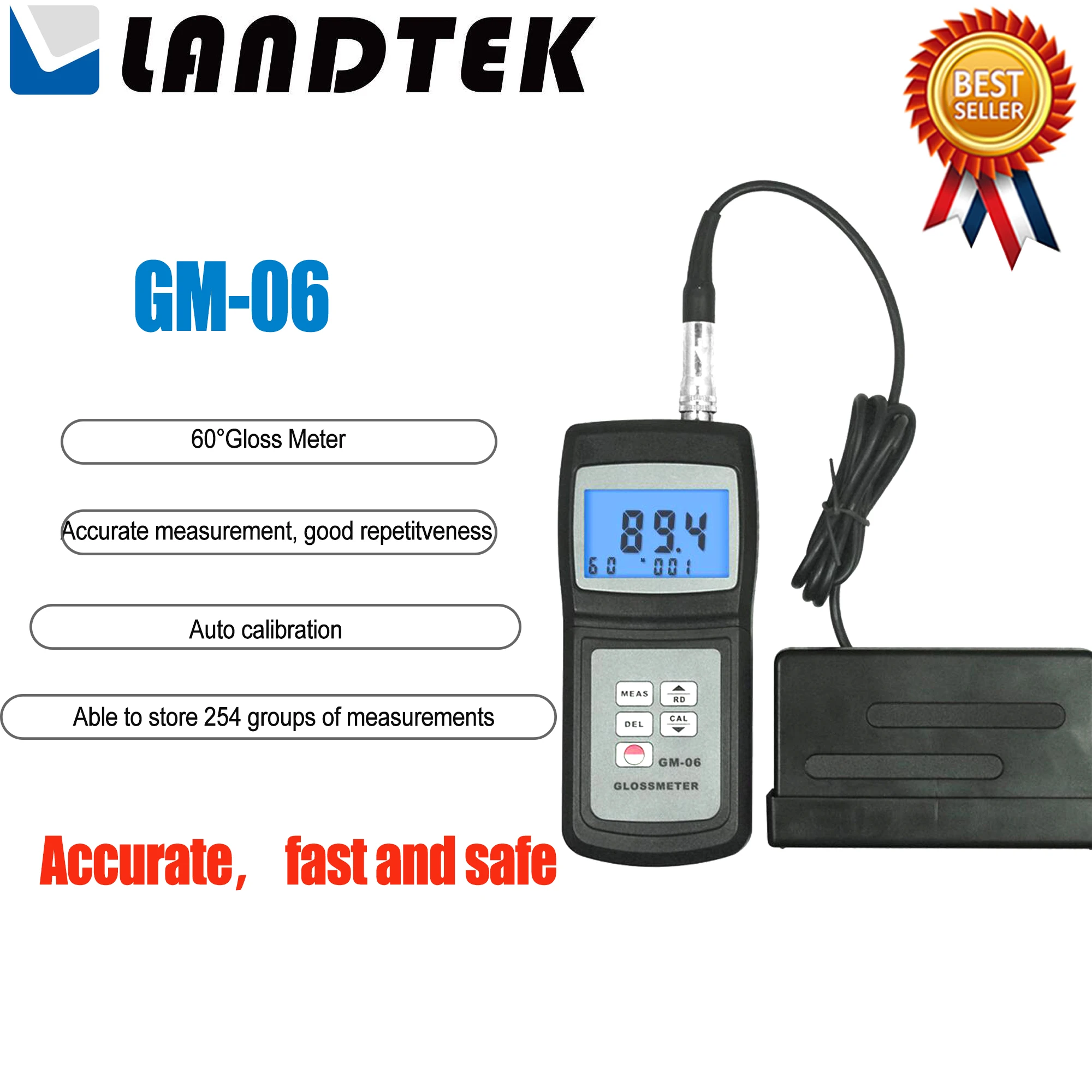 LANDTEK GM-06 60Gloss Meter Use For Floor Maintenance, Surface Cleaning Quality Control, Stone and Tile Gloss Measurement.