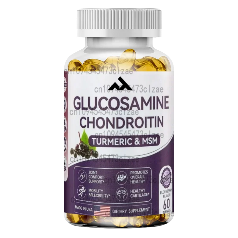 

Glucosamine Chondroitin Soft Candy Containing MSM and Elderberry, Super Strong Joint Support Supplement, 60 Capsules