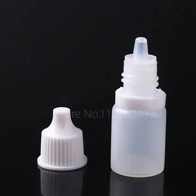 50/100pcs Dropping Eye Plastic Bottles Translucent Medicine Anti Theft Caps Empty Squeezable Paint Squeezing Liquid Dropper