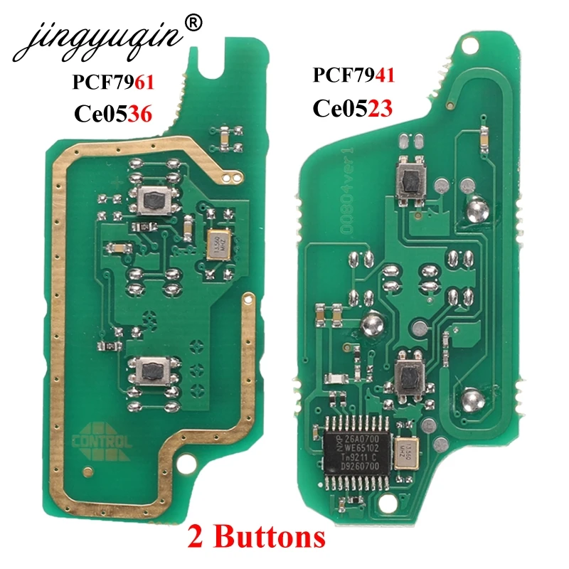 jingyuqin 2BT ASK/FSK Remote Car Key Board for Peugeot 207 208 307 308 408 Partner CITROEN C2 C3 C4 C5 Berlingo Picasso 7941/61