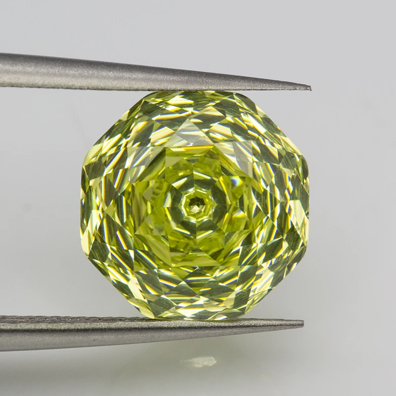 New 5A Apple Green Millennium Octagon Rose Cut Cubic Zirconia Loose Gemstones for Jewerly Making