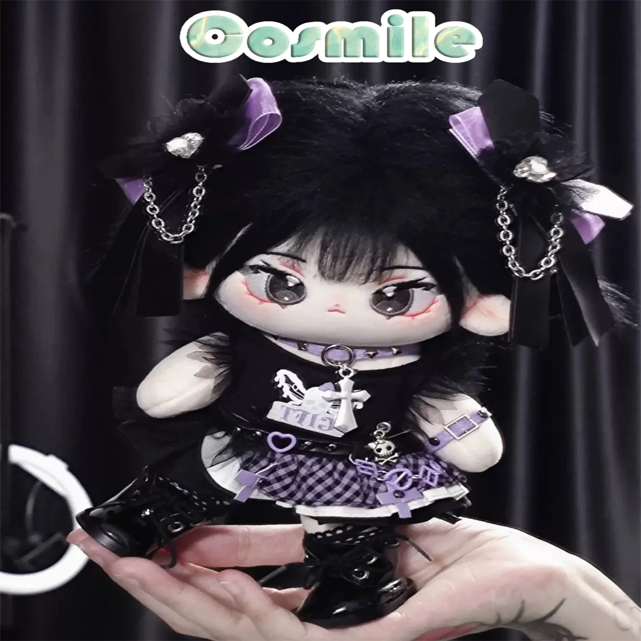 Kpop Star Genki Idol Little Witch Cool Girl Purple Skirt Dress for 20cm Plush Doll Clothes Clothing Costume DJ Sa