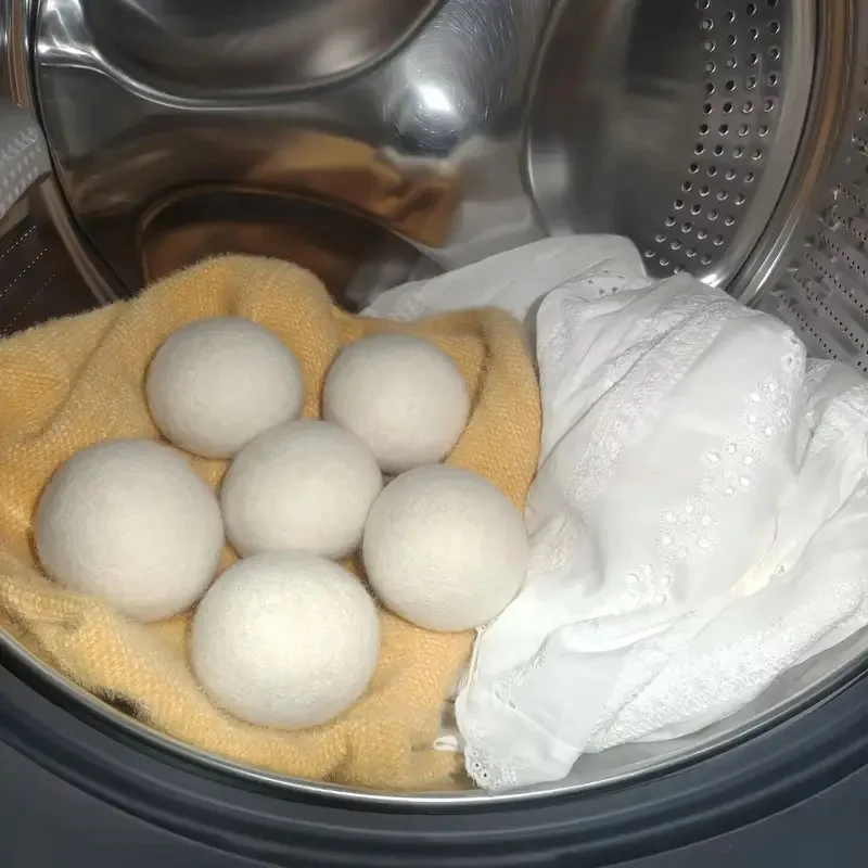 100% كرات مجفف الصوف الملابس منعم النسيج الطبيعي يقلل التجاعيد غسالة مجفف سريع الكرة قابلة لإعادة الاستخدام اكسسوارات المنزل #4