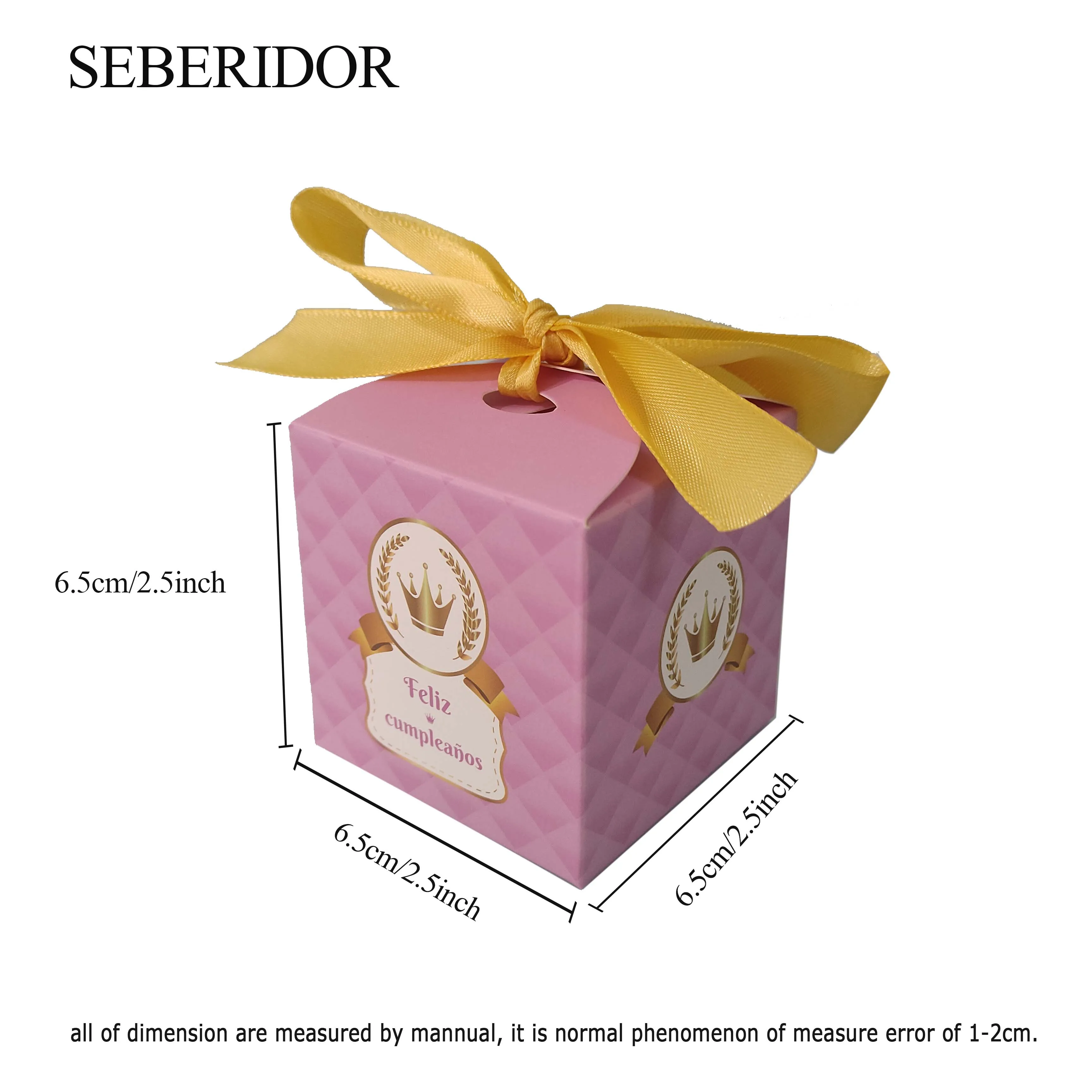 صندوق حلوى ورقي صغير وردي ، تاج ذهبي مطبوع ، مناسب للمناسبات ، هدية للضيوف ، ديكور الضيوف ، لصالح الحفلات ، حفل الحدث ، صبي ، فتاة ، أطفال ، 10 قطعة #2