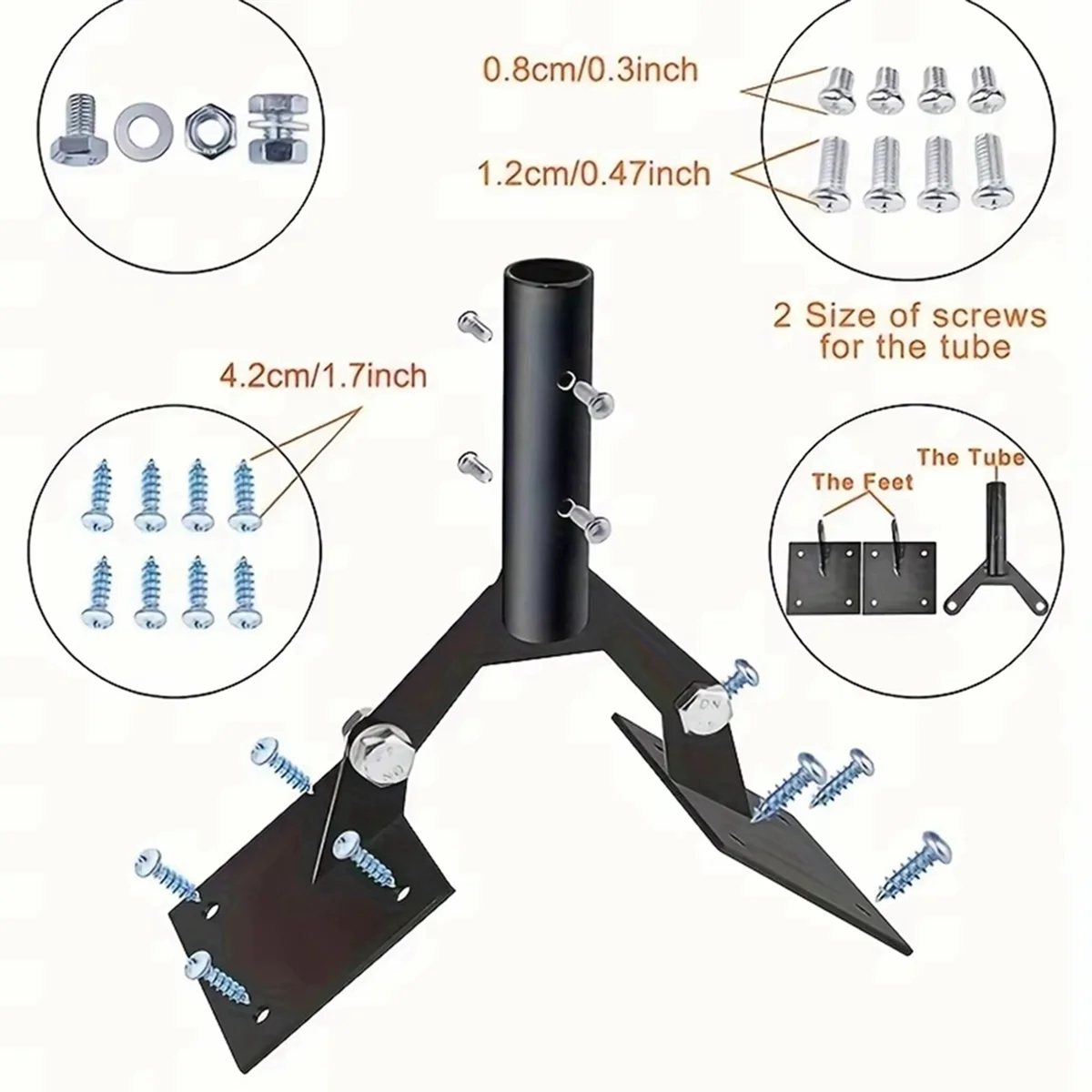 2025+ Adjustable Garden Weathervane Roof Mount with Hardware Weather Vanes for Yard Weather Station Mounting Pole