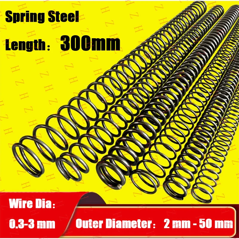 

U+ Length 300mm Compression Spring Steel 0.3mm - 3mm Wire Dia Pressure Coil Springs【Wholesale private message sellers】