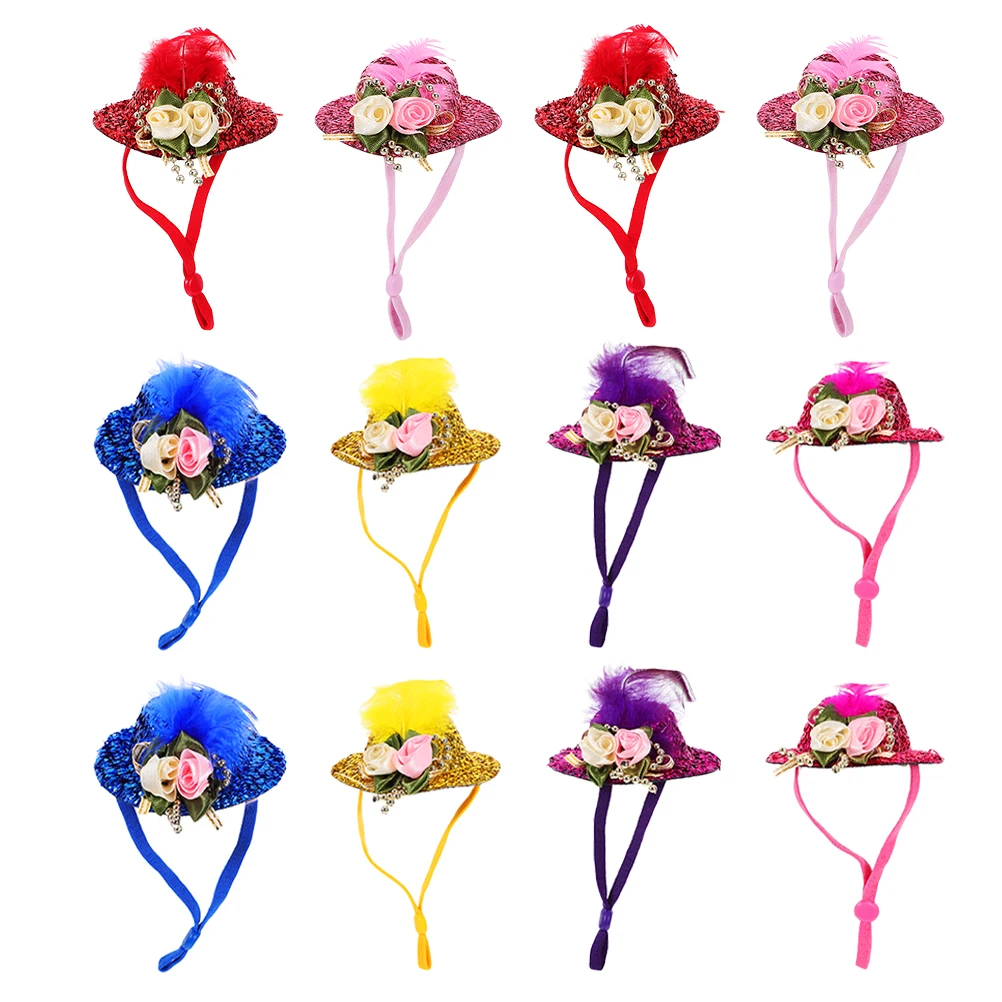 

12pcs Pet Chicken Hat Mini Hats For Small Animals Funny Bird Headwear Dress Up Party Holiday Decoration Chicken Costume
