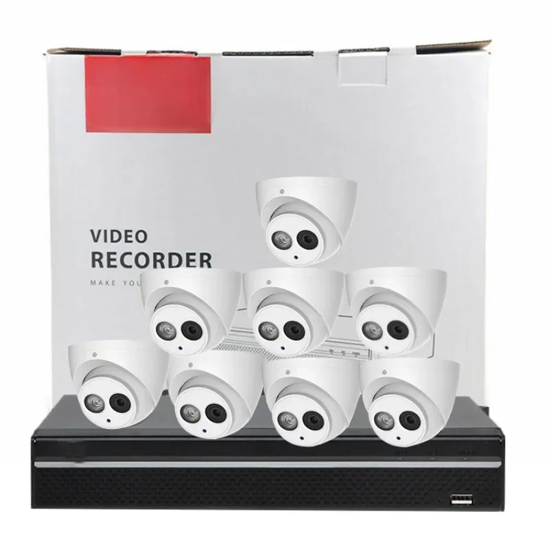 

OEM DH 4-канальный 8-канальный комплект 4K NVR HDW4631C-A Открытый 6MP Обнаружение лиц POE IP-камера видеонаблюдения Система